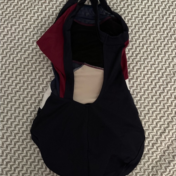 Five dance leotard - navy, maroon, and white - size small adult - Picture 2 of 3